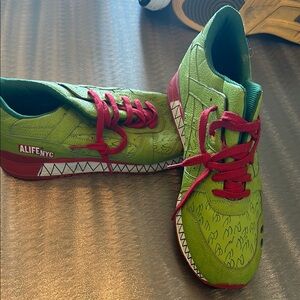 ALIFE NYC Green Sneakers with Red Laces